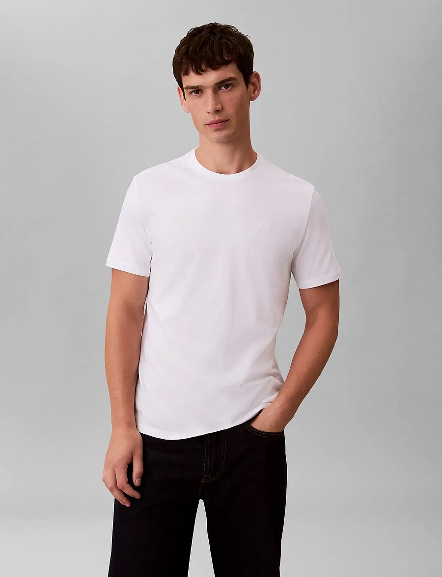 Calvin Klein Jeans - SS CLASSIC MONOGRAM TEE - short-sleeved t-shirts - bright white - 4