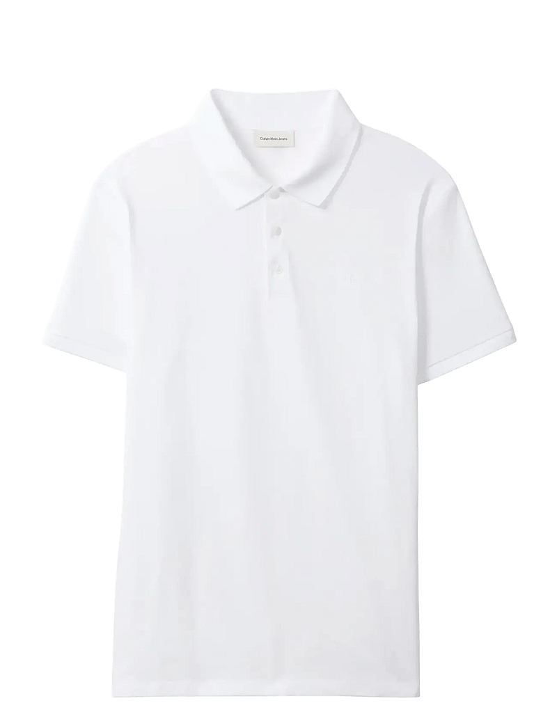 Calvin Klein Jeans - SS CLASSIC MONOGRAM POLO - kortærmede poloer - bright white - 1