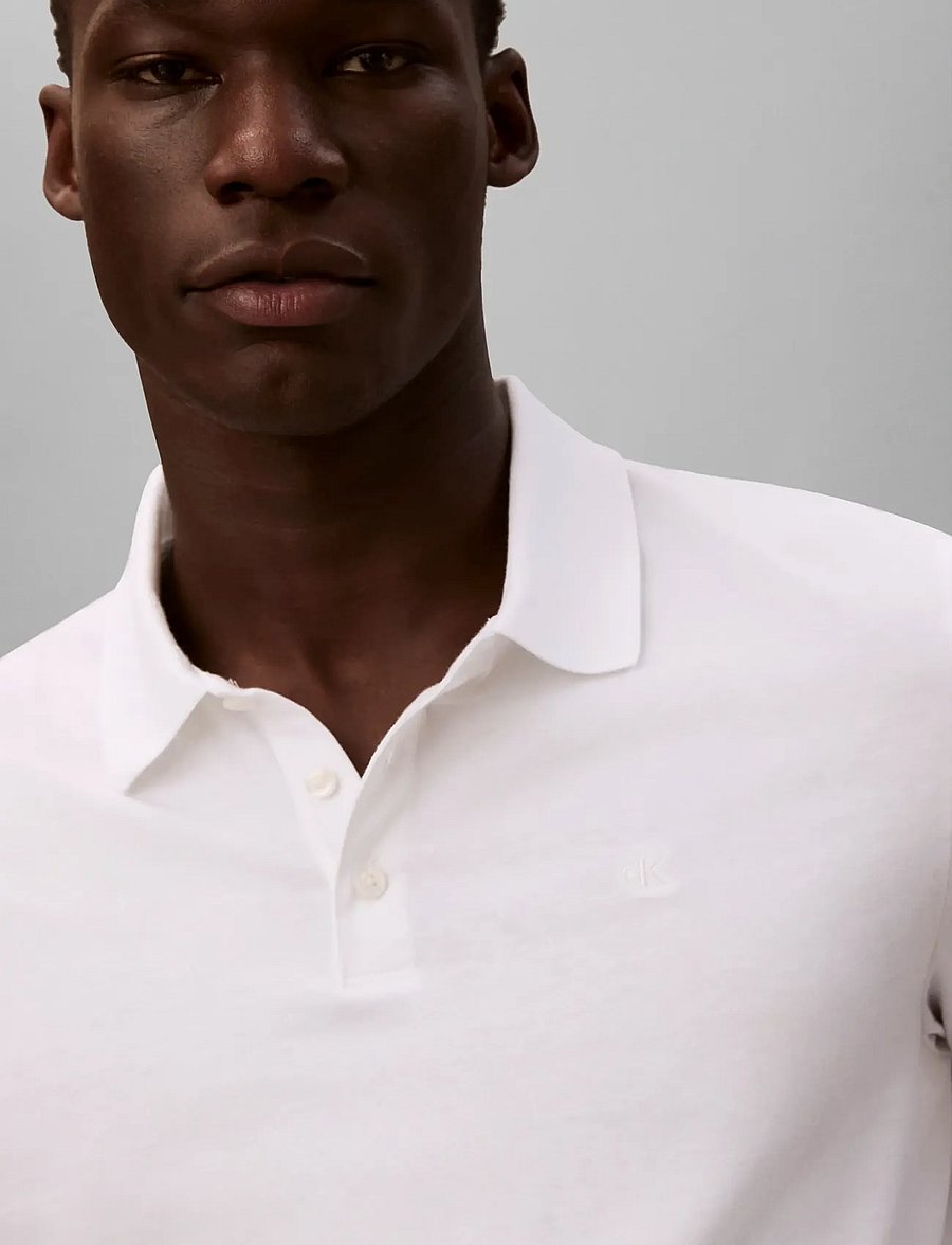 Calvin Klein Jeans - SS CLASSIC MONOGRAM POLO - kurzärmelig - bright white - 4