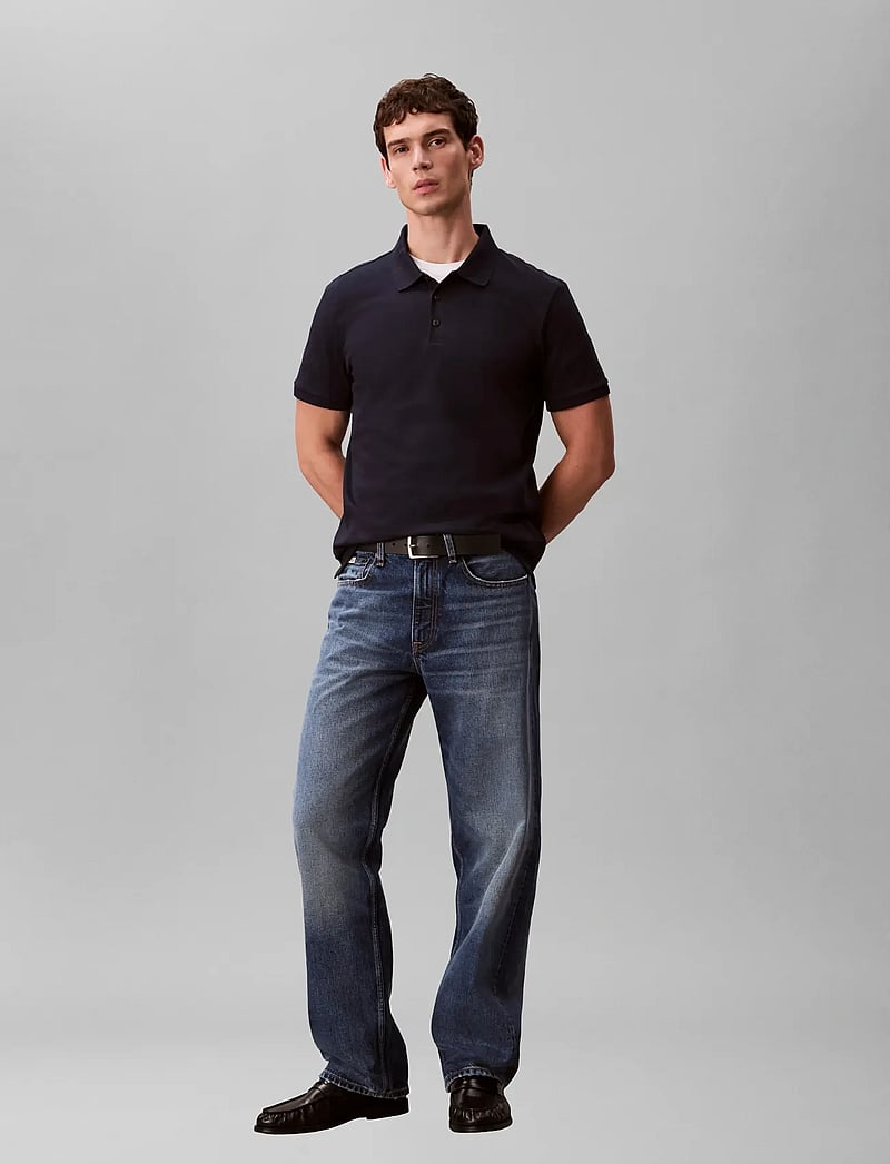 Calvin Klein Jeans - SS CLASSIC MONOGRAM POLO - kortærmede poloer - dark sapphire - 0