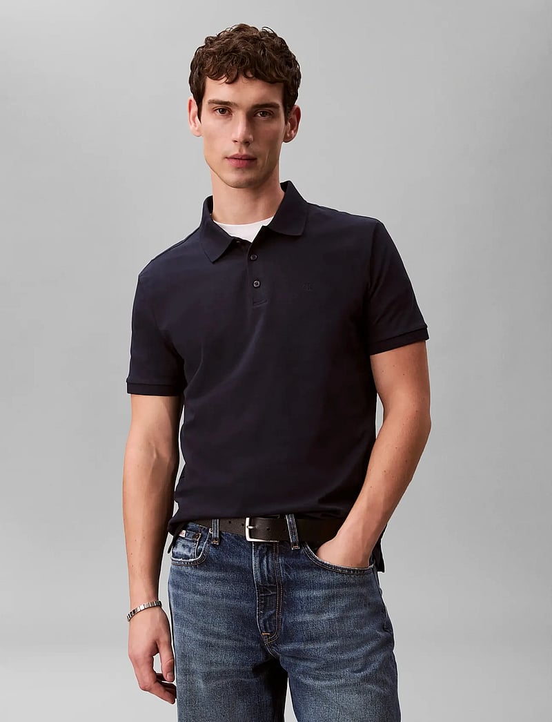 Calvin Klein Jeans - SS CLASSIC MONOGRAM POLO - kortærmede poloer - dark sapphire - 3