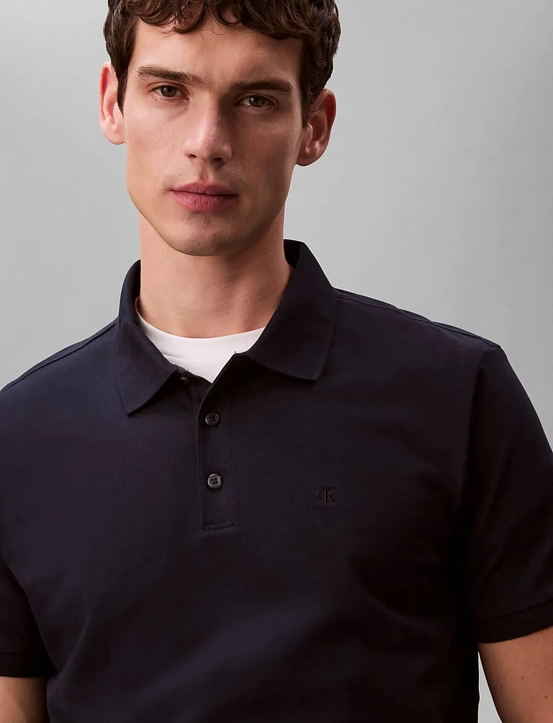 Calvin Klein Jeans - SS CLASSIC MONOGRAM POLO - kortærmede poloer - dark sapphire - 4
