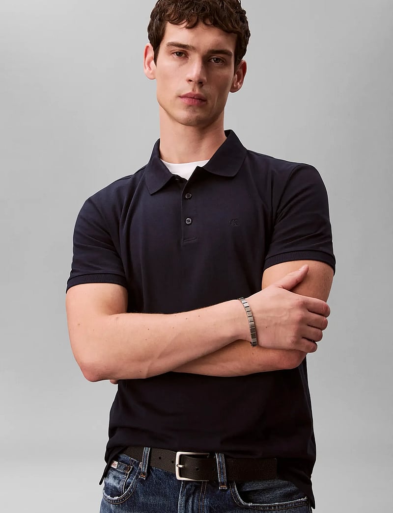 Calvin Klein Jeans - SS CLASSIC MONOGRAM POLO - kortærmede poloer - dark sapphire - 5