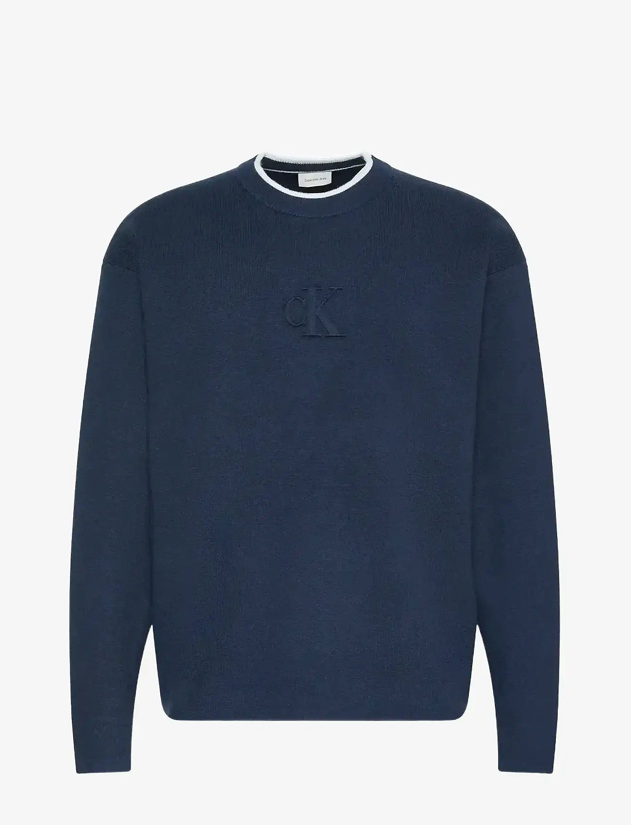 Calvin Klein Jeans - LS EMBOSSED LOGO CREWNK SWEATER - rundhals - dark sapphire - 1