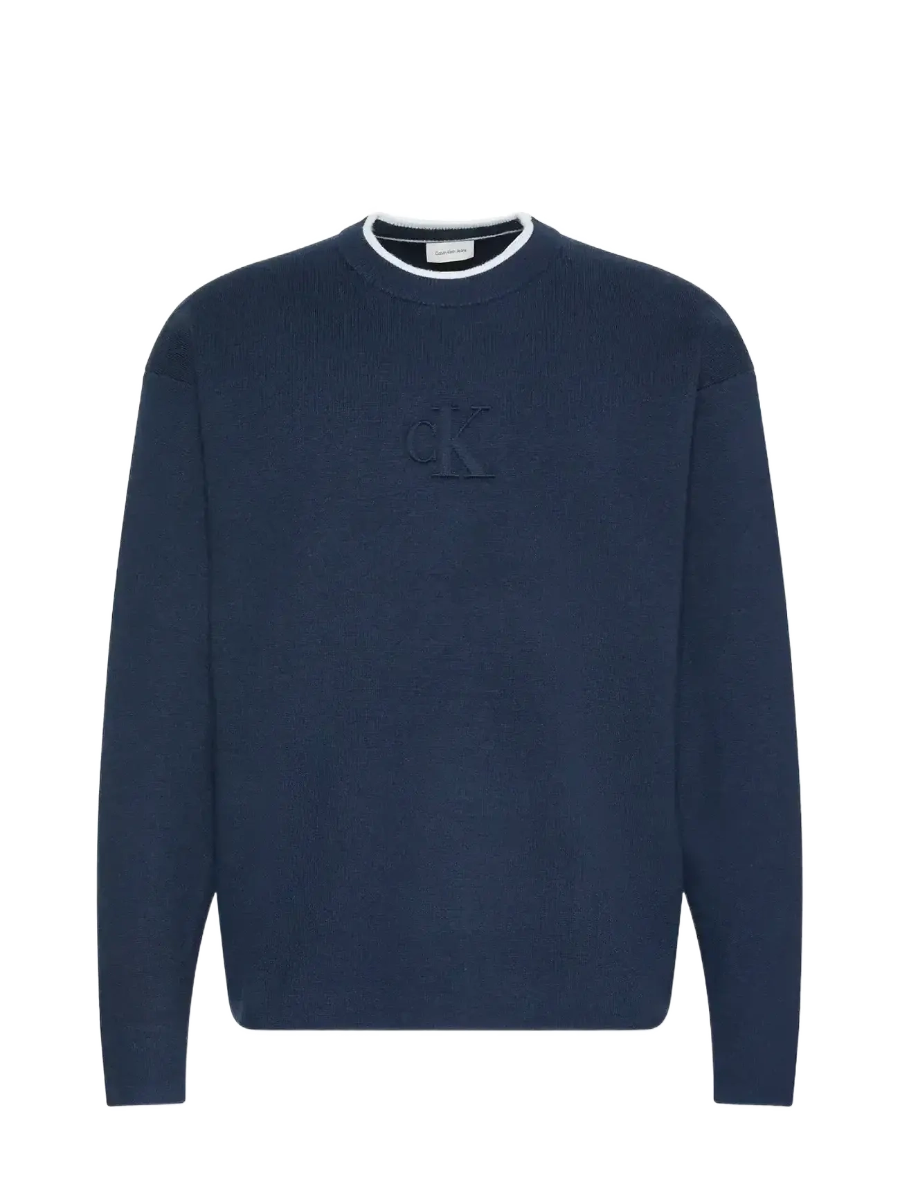 Calvin Klein Jeans LS EMBOSSED LOGO CREWNK SWEATER - Kudumid - DARK SAPPHIRE / navy