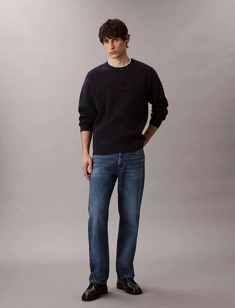 Calvin Klein Jeans - LS EMBOSSED LOGO CREWNK SWEATER - rund hals - dark sapphire - 3