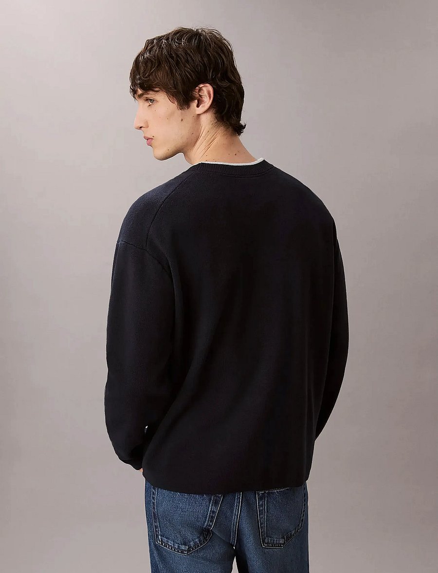 Calvin Klein Jeans - LS EMBOSSED LOGO CREWNK SWEATER - rund hals - dark sapphire - 5