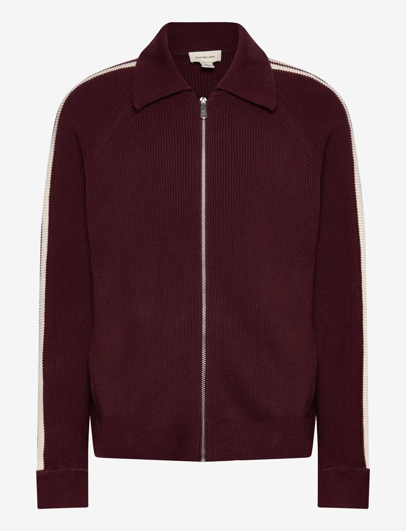 Calvin Klein Jeans - LS RACING STRIPE FZ SWEATER 9GG - pullover mit durchgehendem reißverschluss - moroccan brown - 1