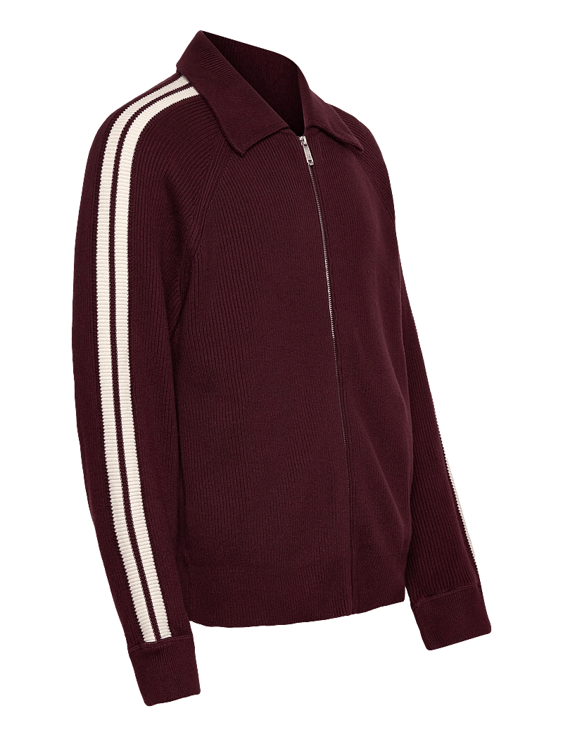 Calvin Klein Jeans - LS RACING STRIPE FZ SWEATER 9GG - pullover mit durchgehendem reißverschluss - moroccan brown - 3