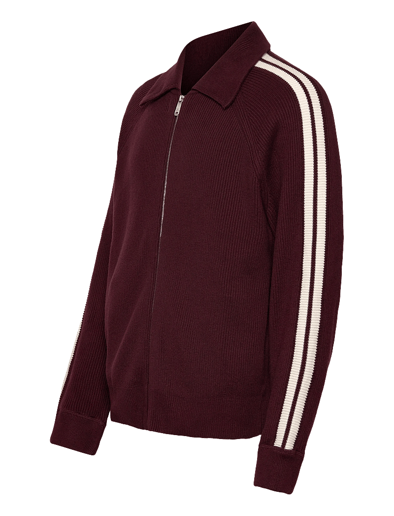 Calvin Klein Jeans - LS RACING STRIPE FZ SWEATER 9GG - pullover mit durchgehendem reißverschluss - moroccan brown - 4