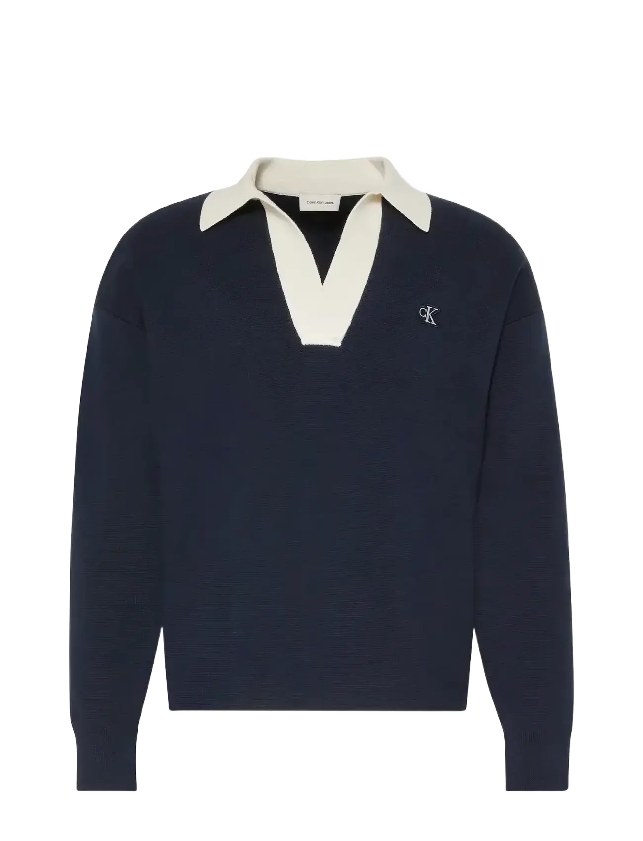 CALVIN KLEIN JEANS Ls Solid Oversized Johnny Collar Navy - XL - Herren