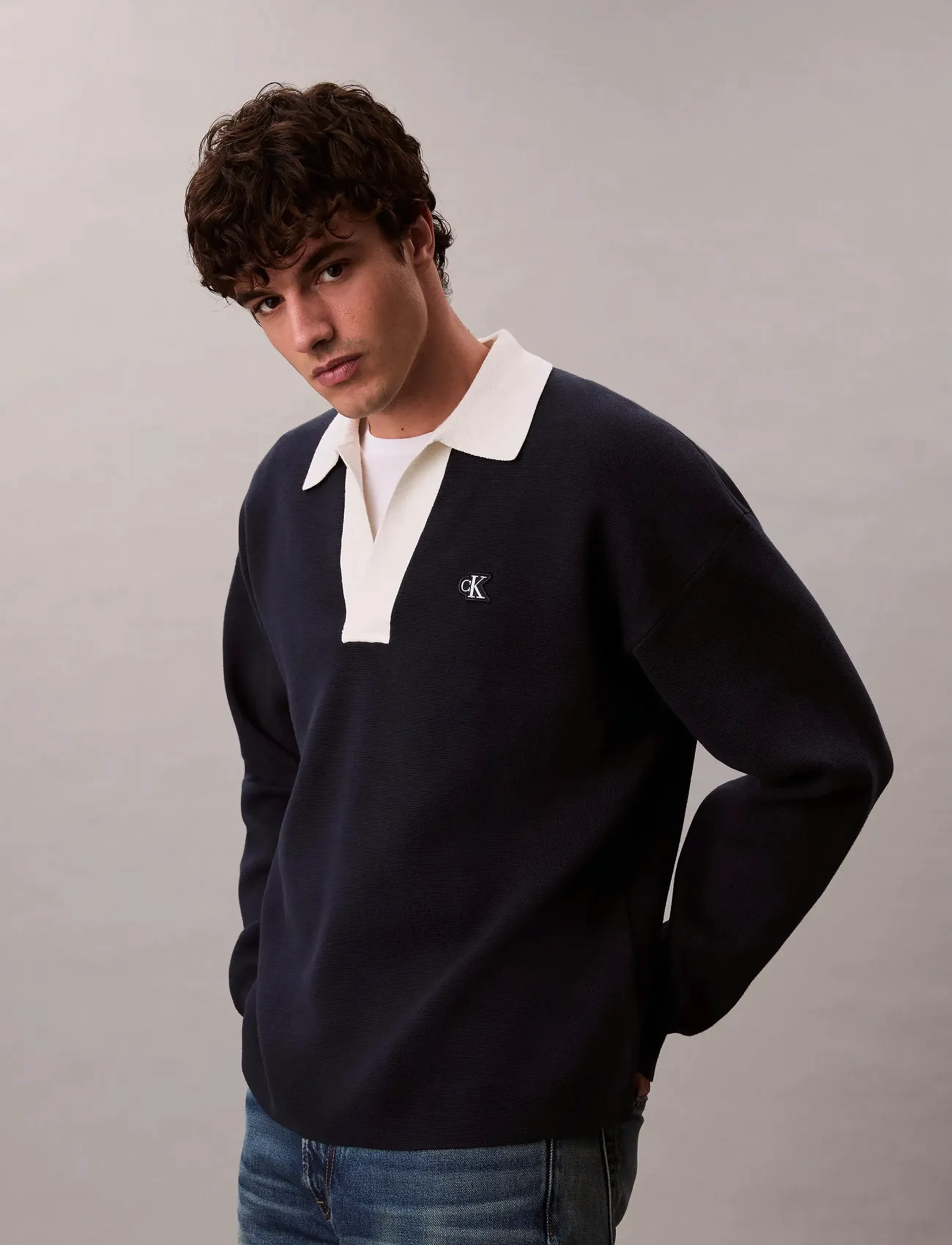 Ls Solid Oversized Johnny Collar