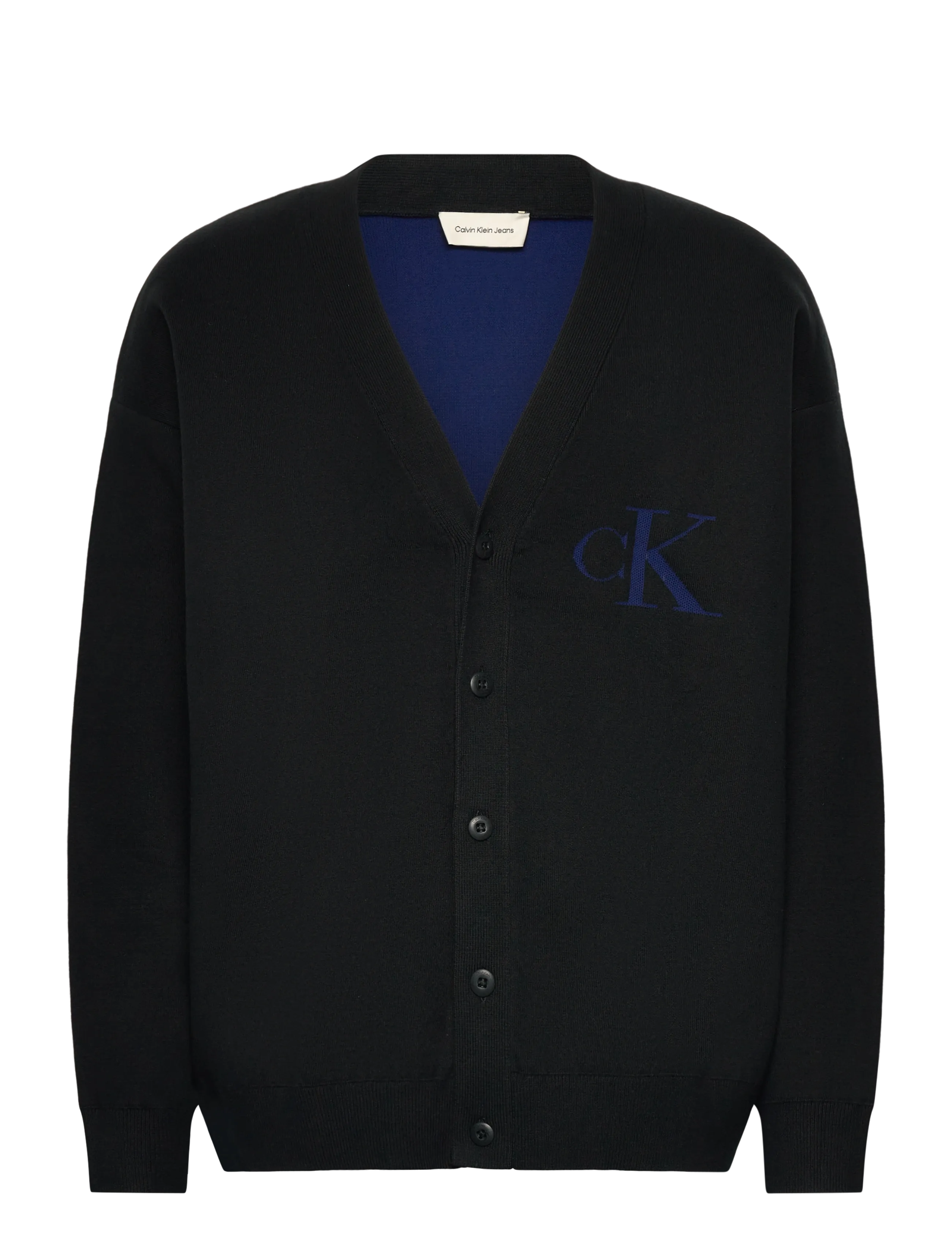 CALVIN KLEIN JEANS Ls Cttn Cashmere 3D Logo Cardiga Schwarz - XL - Herren