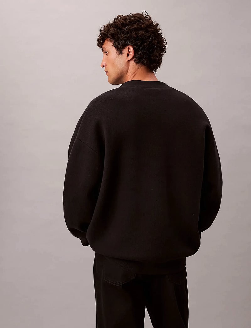 Calvin Klein Jeans - LS CTTN CASHMERE 3D LOGO CARDIGA - cardigans - black - 3