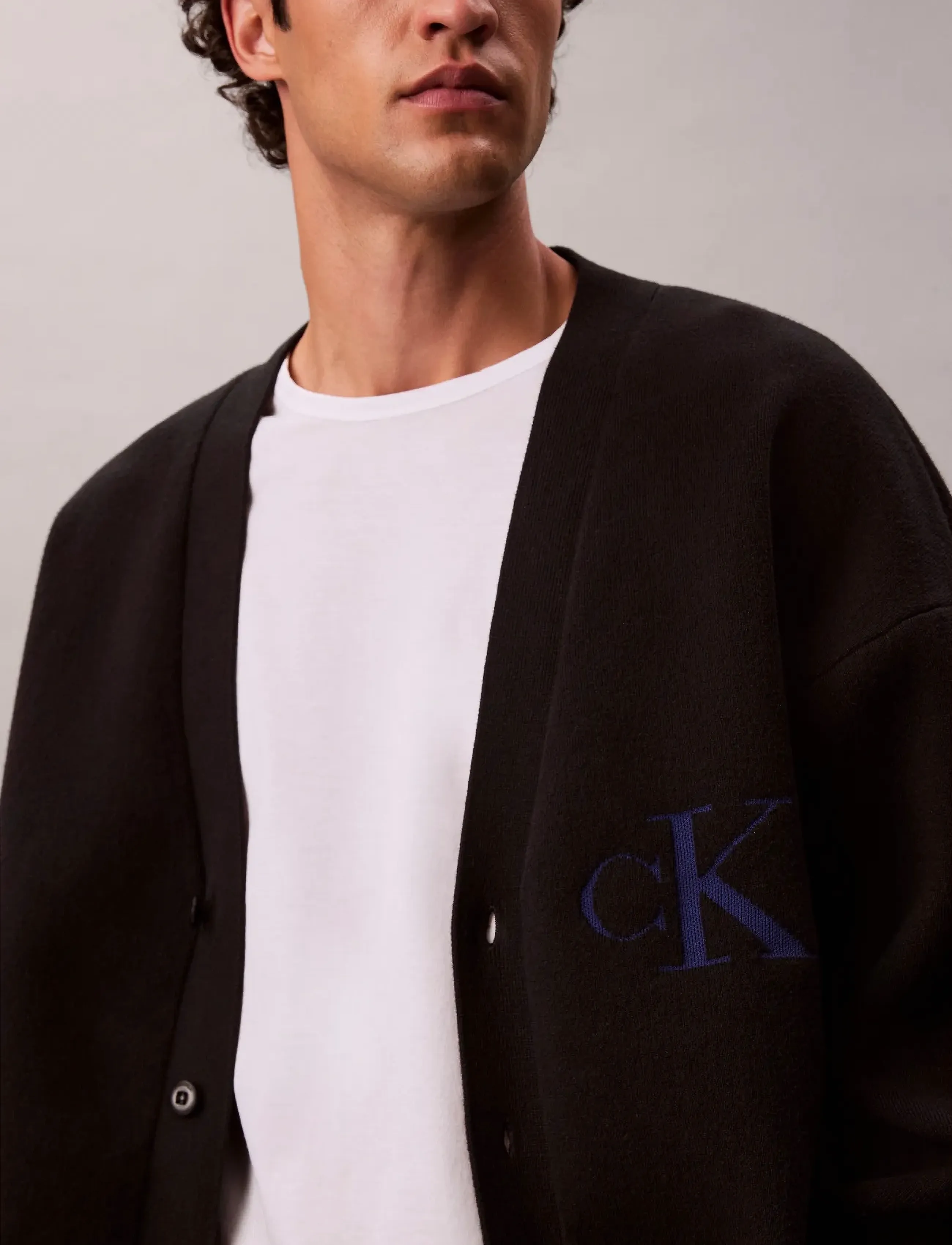 Calvin Klein Jeans Ls Cttn Cashmere 3D Logo Cardiga koftor & cardigans herr – bild 5