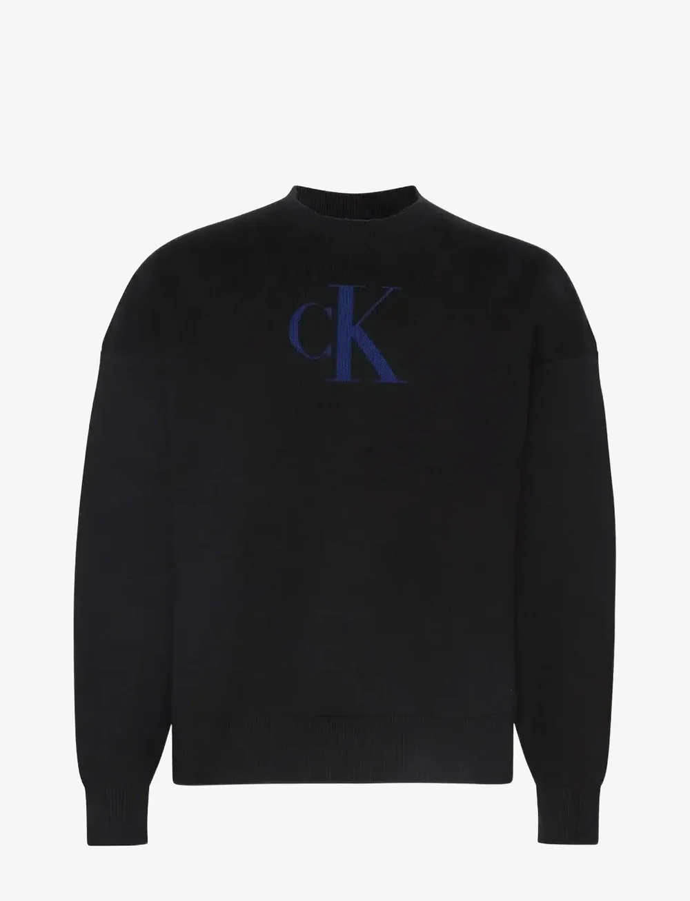 Calvin Klein Jeans - LS CTTN CASHMERE 3D LOGO CRWNK S - dressipluusid - black - 1