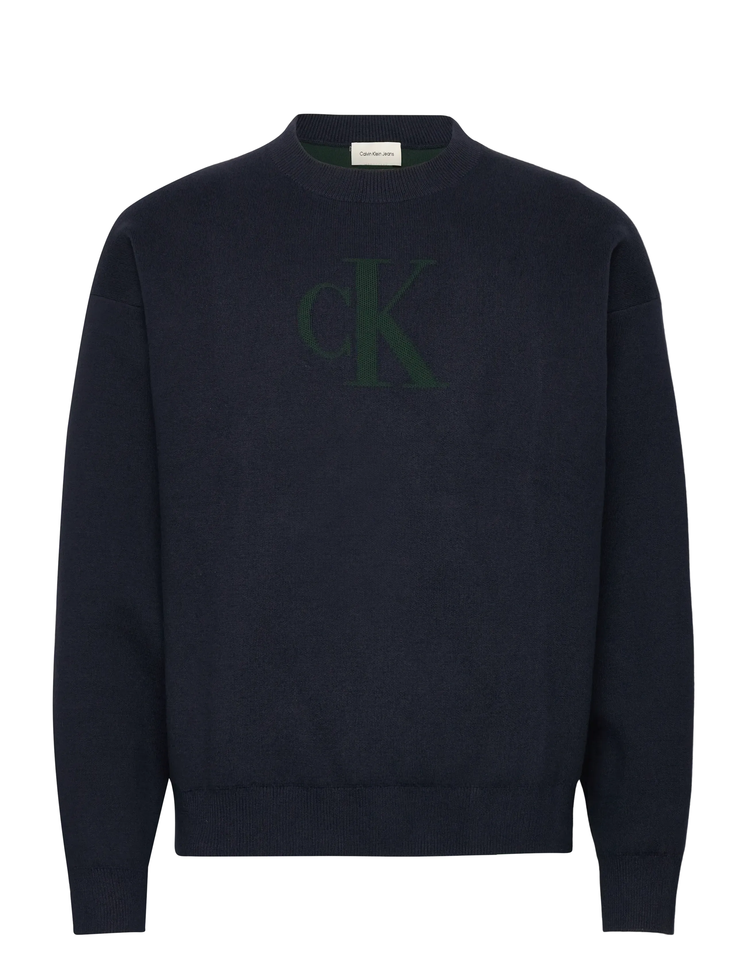 Calvin Klein Jeans LS CTTN CASHMERE 3D LOGO CRWNK S - Calvin Klein Jeans - DARK SAPPHIRE / navy
