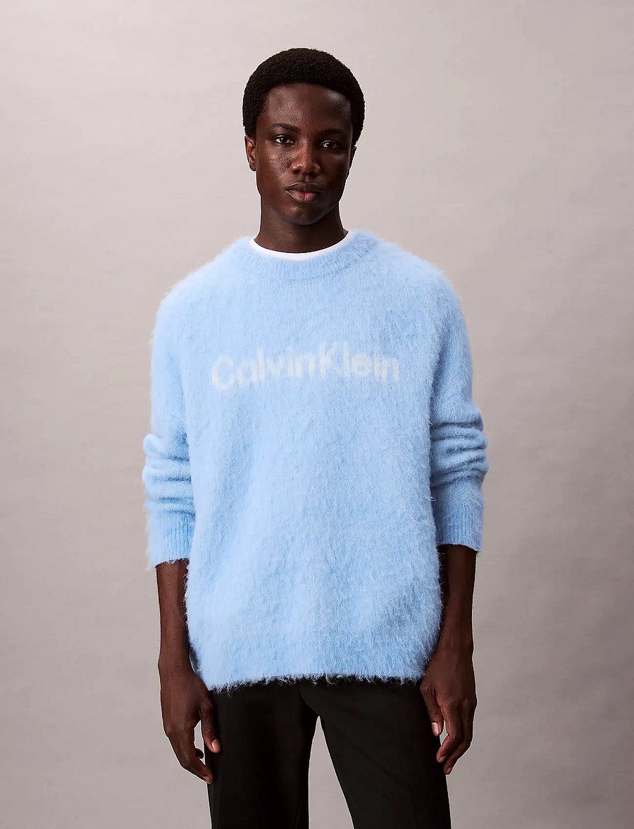 Calvin Klein Jeans - LS BRUSHED ALPACA LOGO SWTR 5GG - rund hals - track blue - 3