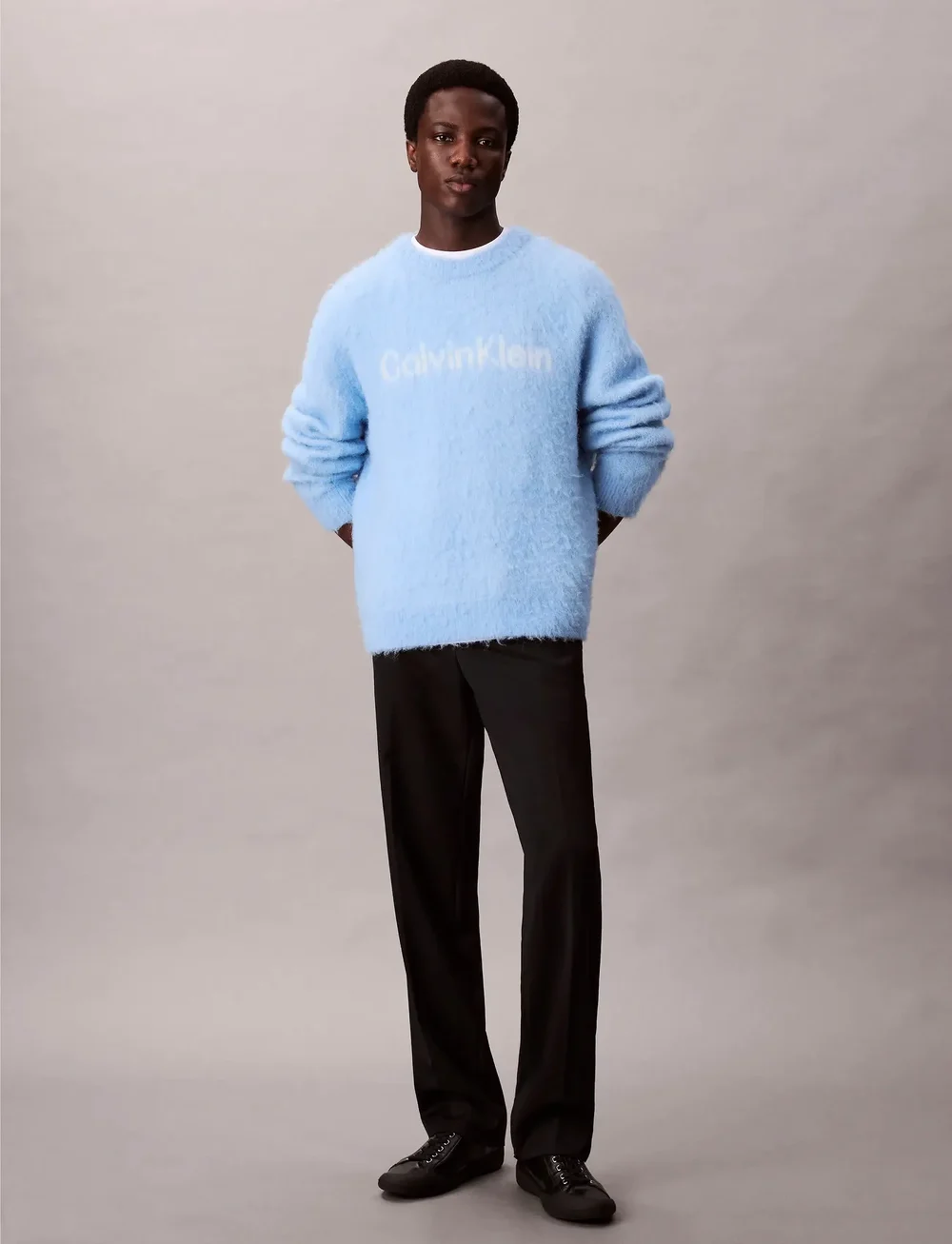 Calvin Klein Jeans - LS BRUSHED ALPACA LOGO CRWNK SWE - rundhals - track blue - 4