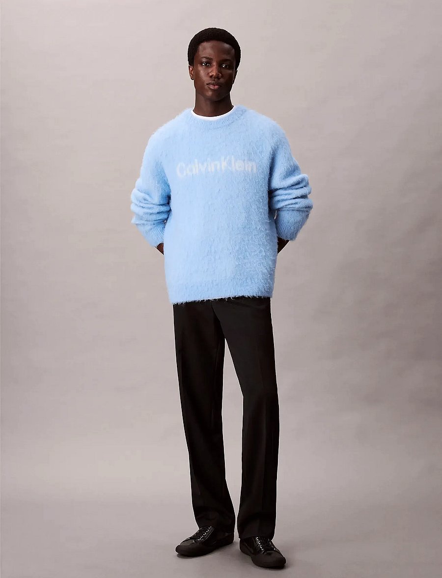 Calvin Klein Jeans - LS BRUSHED ALPACA LOGO SWTR 5GG - rund hals - track blue - 4
