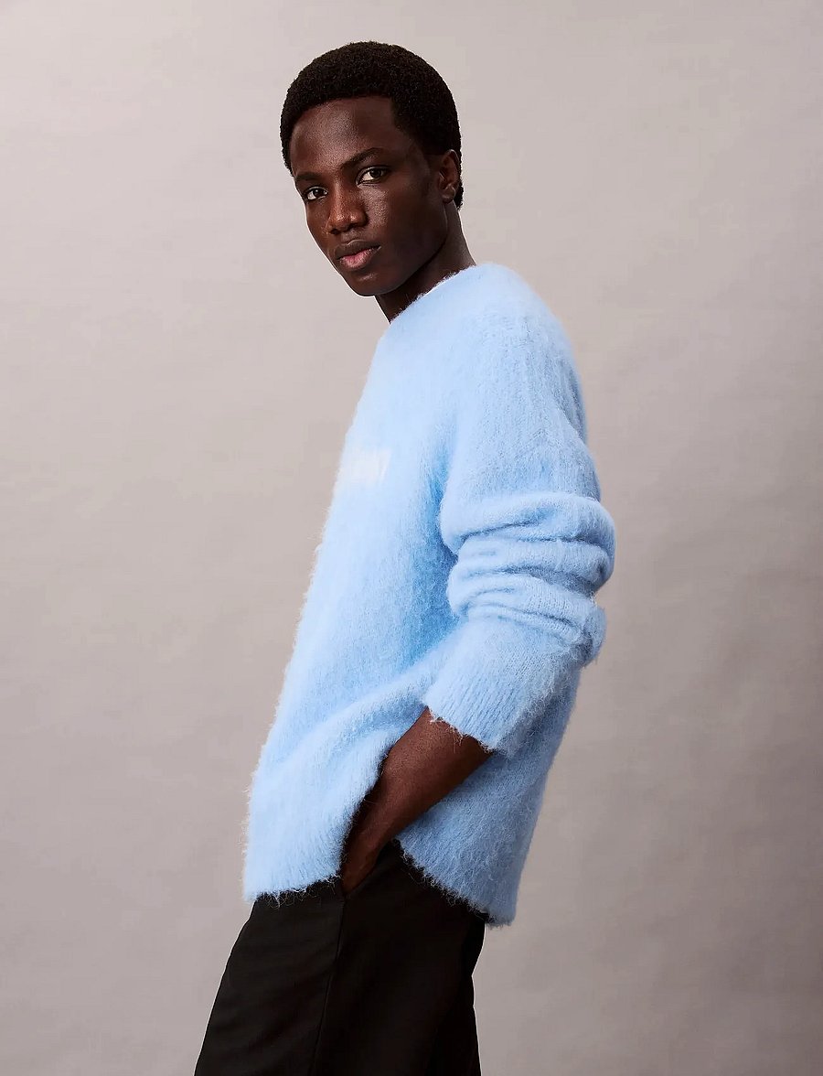 Calvin Klein Jeans - LS BRUSHED ALPACA LOGO SWTR 5GG - rund hals - track blue - 5