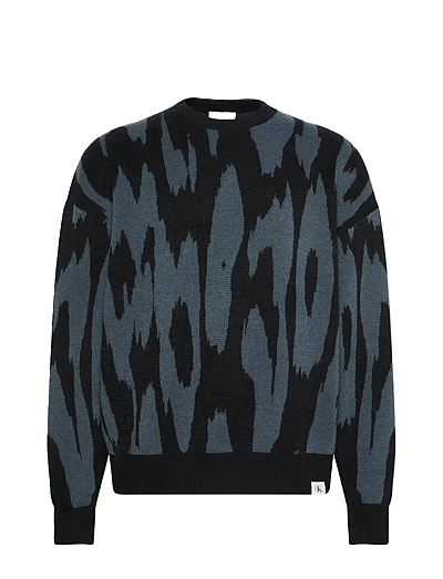 Ls Abstract Jacquard Crwnk Swtr - Rund Hals