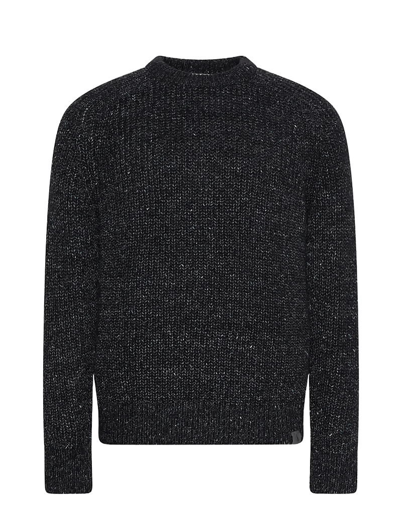 Calvin Klein Jeans - LS NOVELTY YARN RAGLAN CREWNK SW - Ümmarguse kaelusega kudumid - black - 1