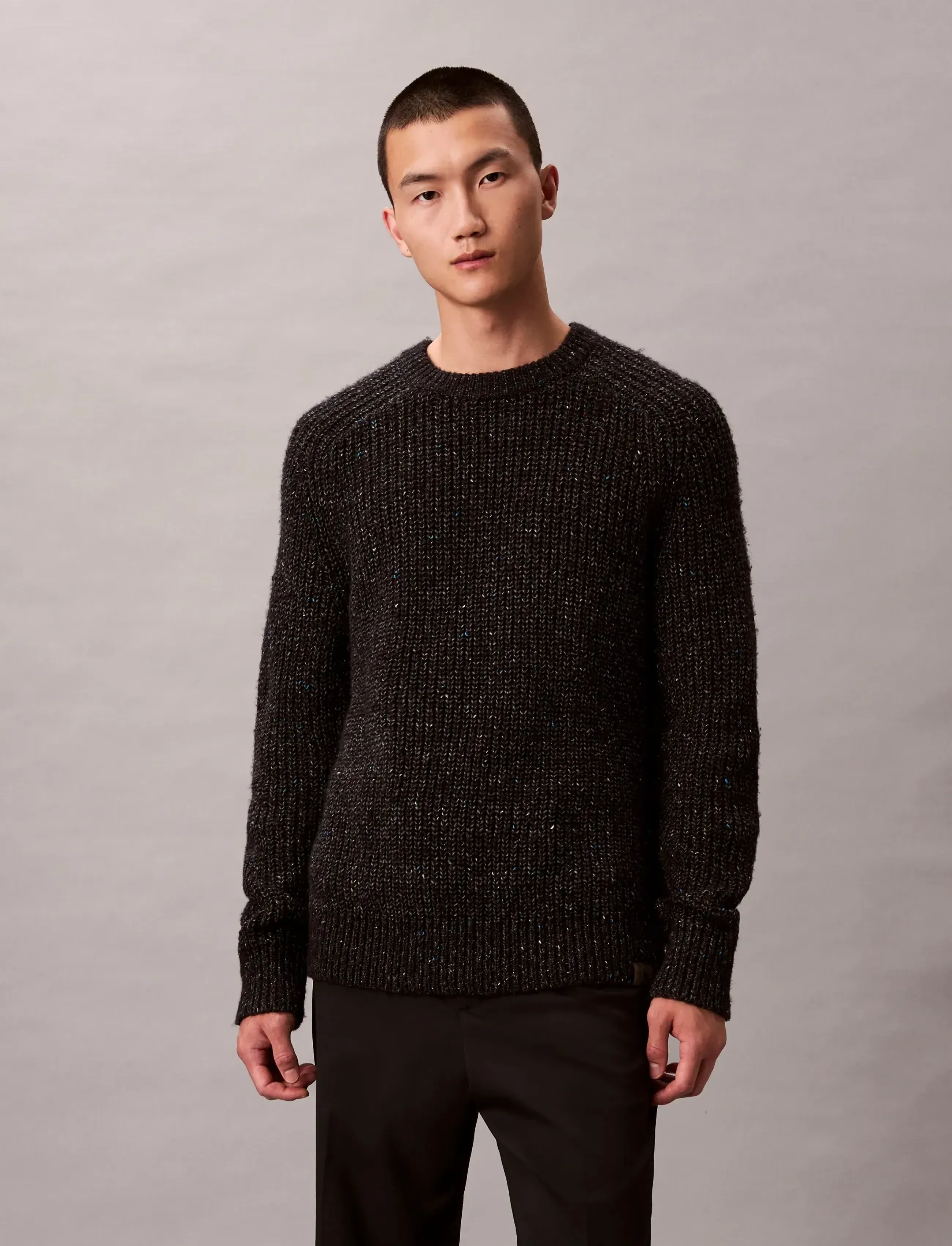 Calvin Klein Jeans - LS NOVELTY YARN RAGLAN CREWNK SW - ronde hals - black - 3