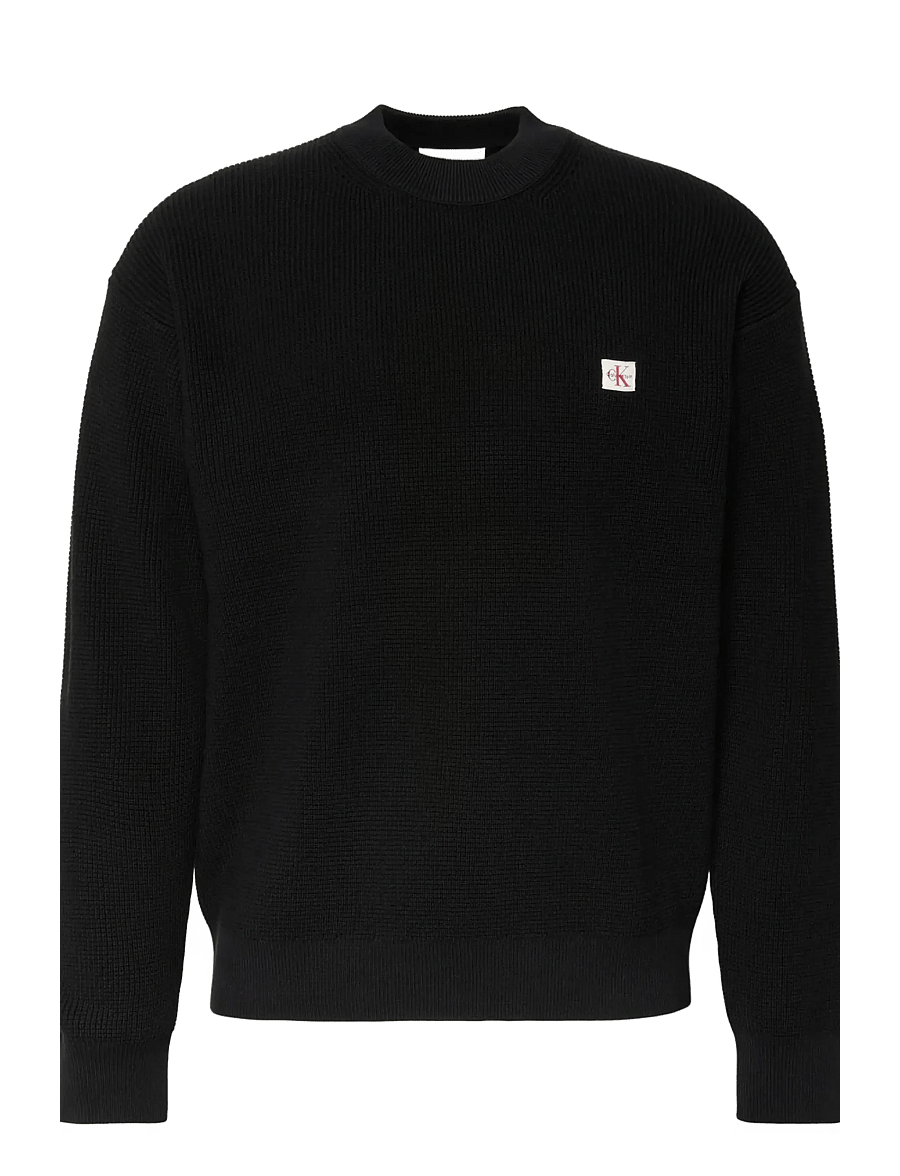Calvin Klein Jeans - LS EZ COTTON WAFFLE CRWNK SWTR 9 - rundhals - black - 1