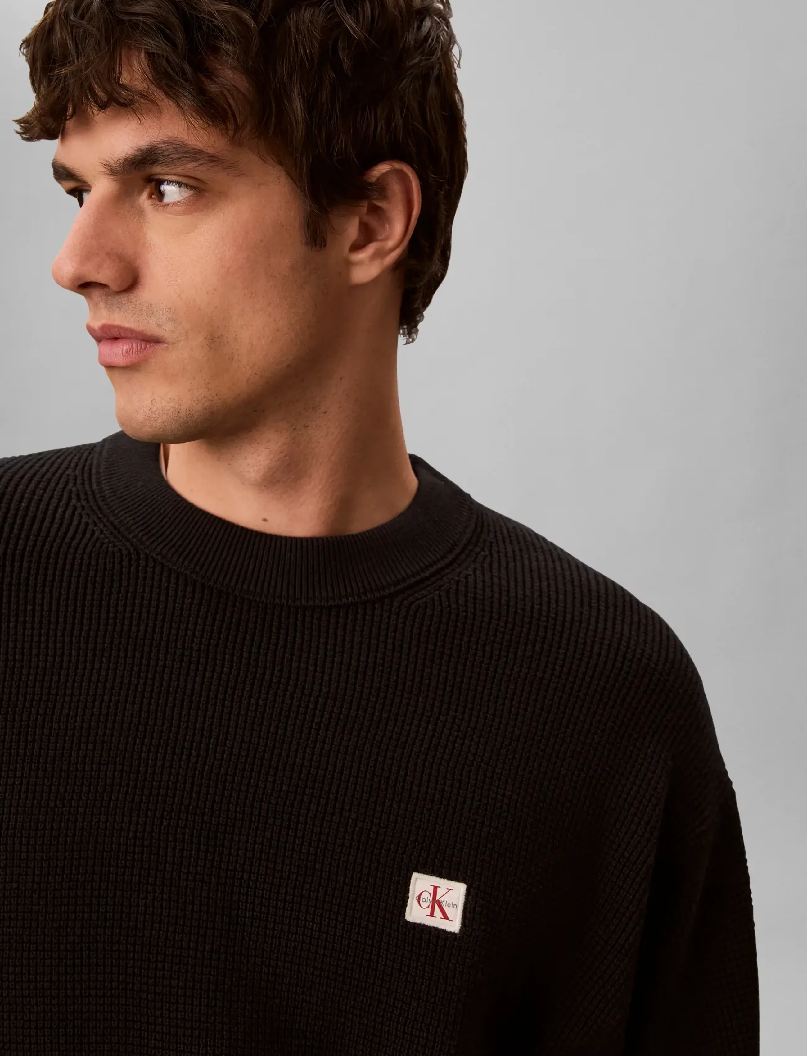 Calvin Klein Jeans - LS EZ COTTON WAFFLE CRWNK SWTR 9 - rund hals - black - 4