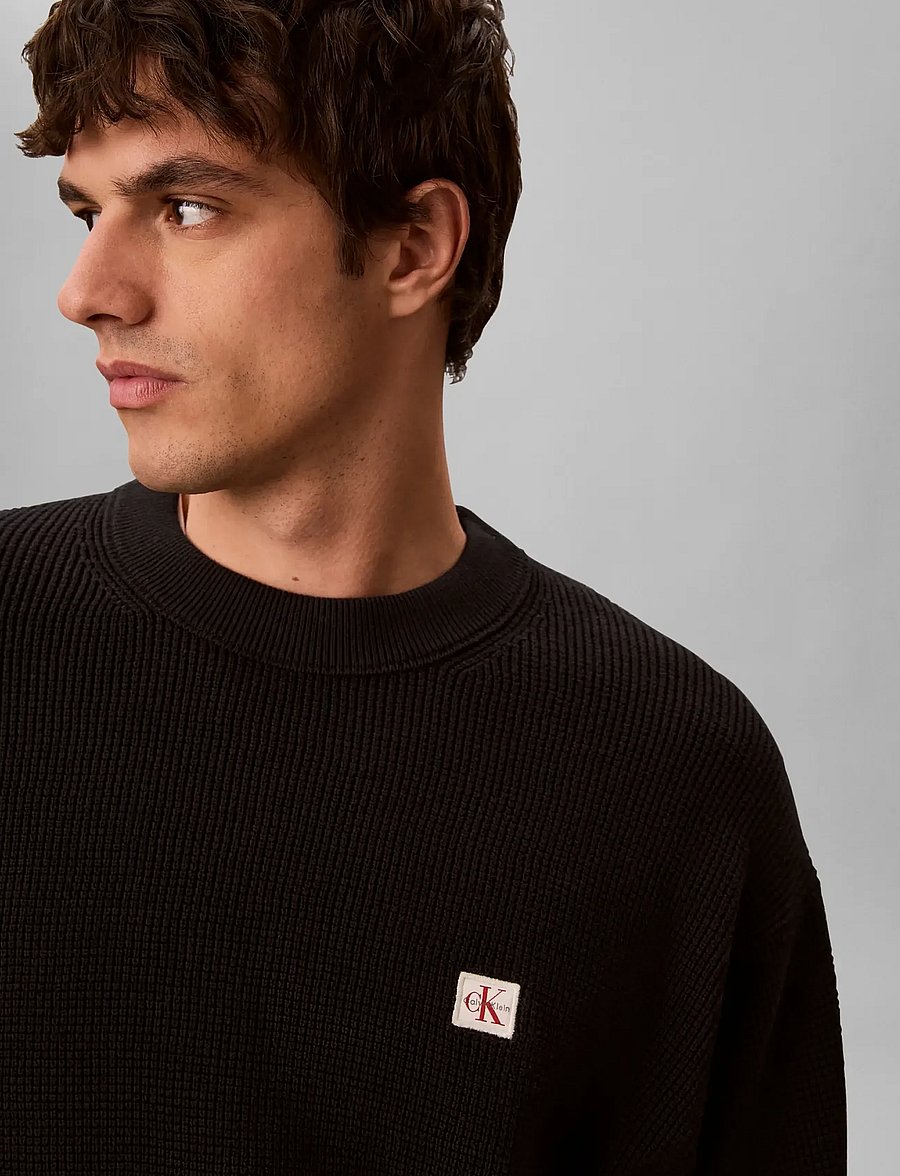 Calvin Klein Jeans - LS EZ COTTON WAFFLE CRWNK SWTR 9 - rundhals - black - 4