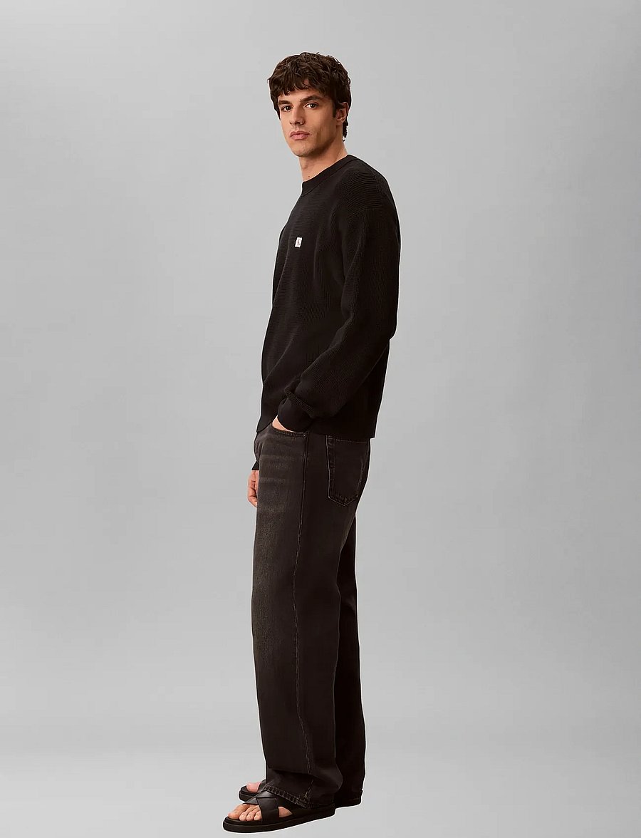 Calvin Klein Jeans - LS EZ COTTON WAFFLE CRWNK SWTR 9 - rundhals - black - 5