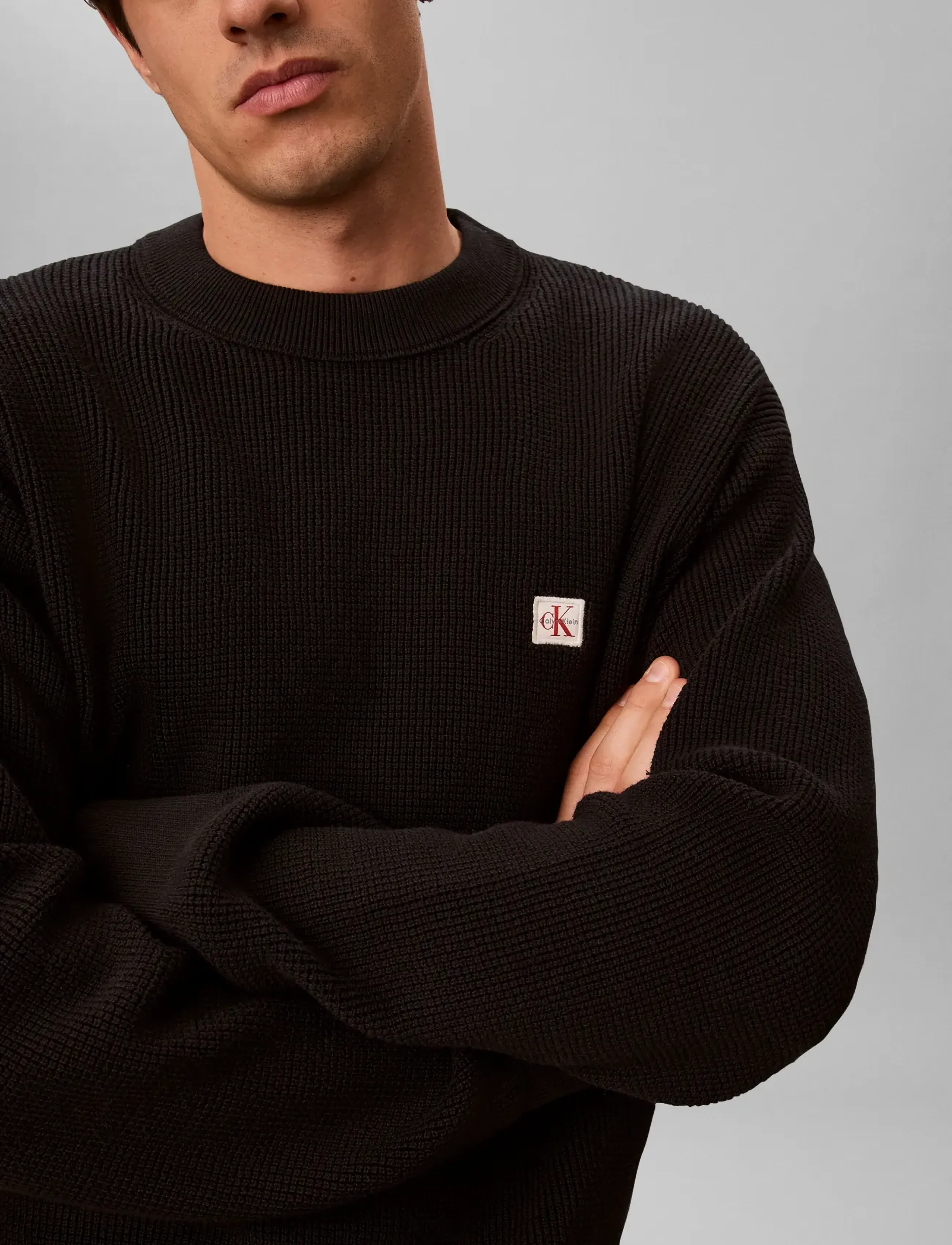Calvin Klein Jeans Ls Ez Cotton Waffle Crwnk Swtr 9 stickade tröjor herr – bild 7