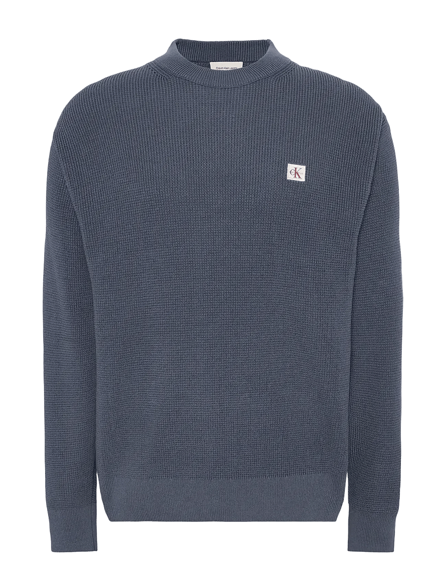 Calvin Klein Jeans - LS EZ COTTON WAFFLE CRWNK SWTR 9 - round necks - blue nomad - 1