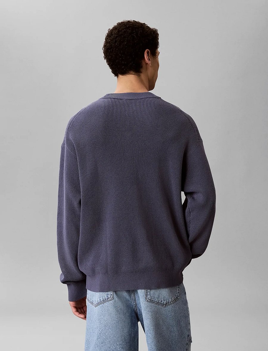 Calvin Klein Jeans - LS EZ COTTON WAFFLE CRWNK SWTR 9 - round necks - blue nomad - 2