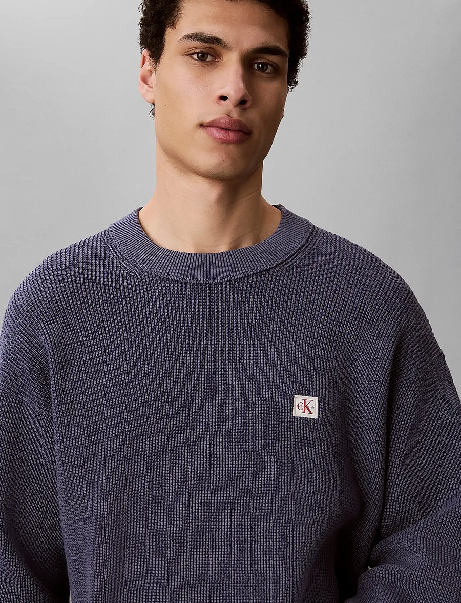 Calvin Klein Jeans - LS EZ COTTON WAFFLE CRWNK SWTR 9 - round necks - blue nomad - 3