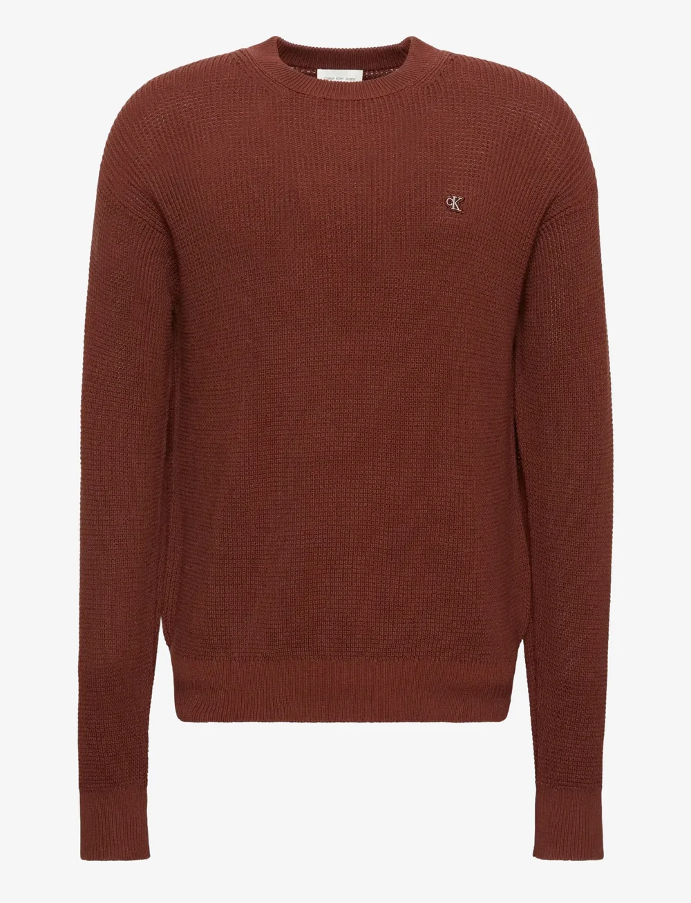 Calvin Klein Jeans - LS EZ COTTON WAFFLE CRWNK SWTR 9 - round necks - cherry mahogany - 0