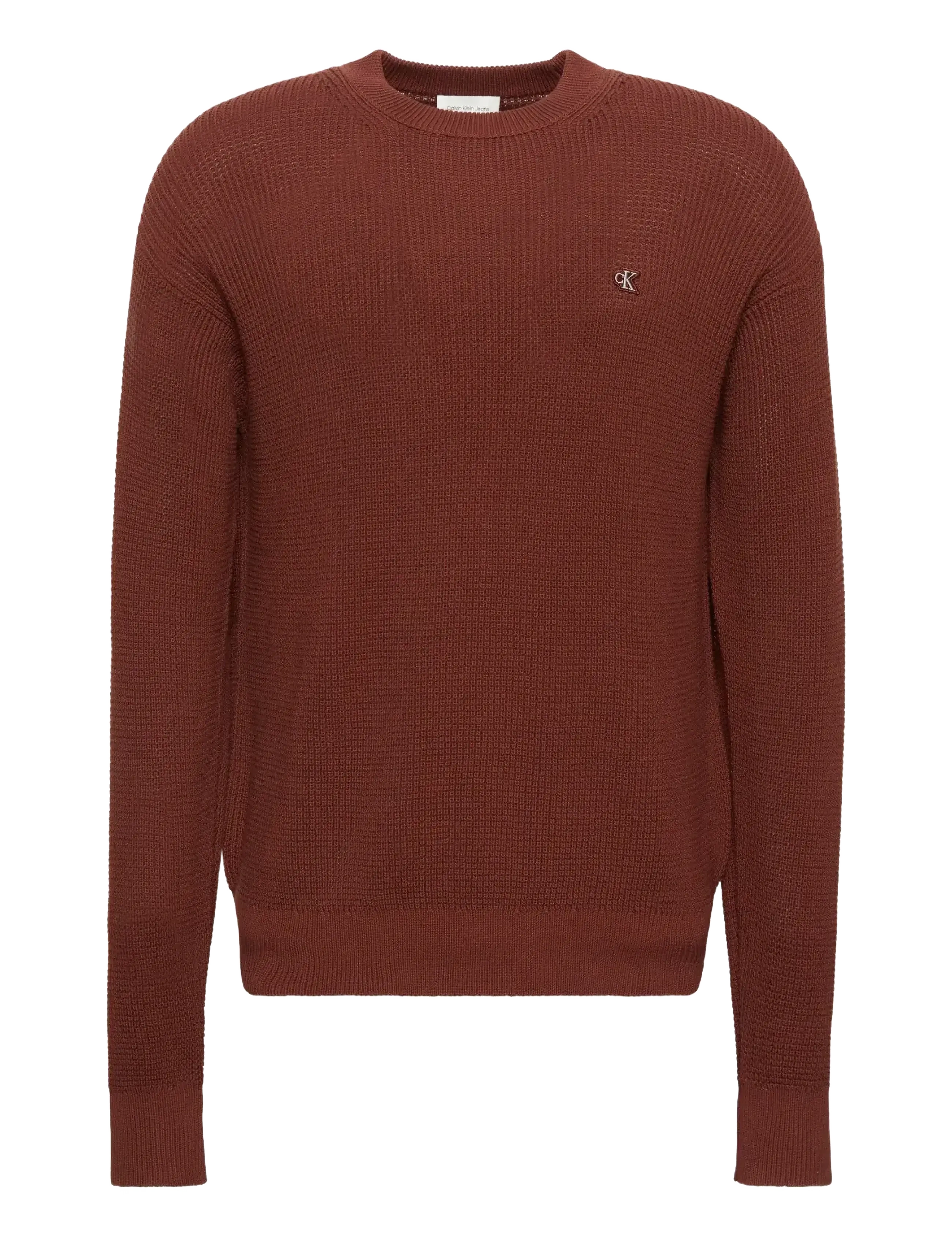Calvin Klein Jeans LS EZ COTTON WAFFLE CRWNK SWTR 9 - Rundhals - CHERRY MAHOGANY / burgundy