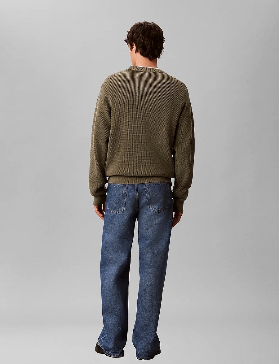 Calvin Klein Jeans - LS EZ COTTON WAFFLE CRWNK SWTR 9 - round necks - dusty olive - 2