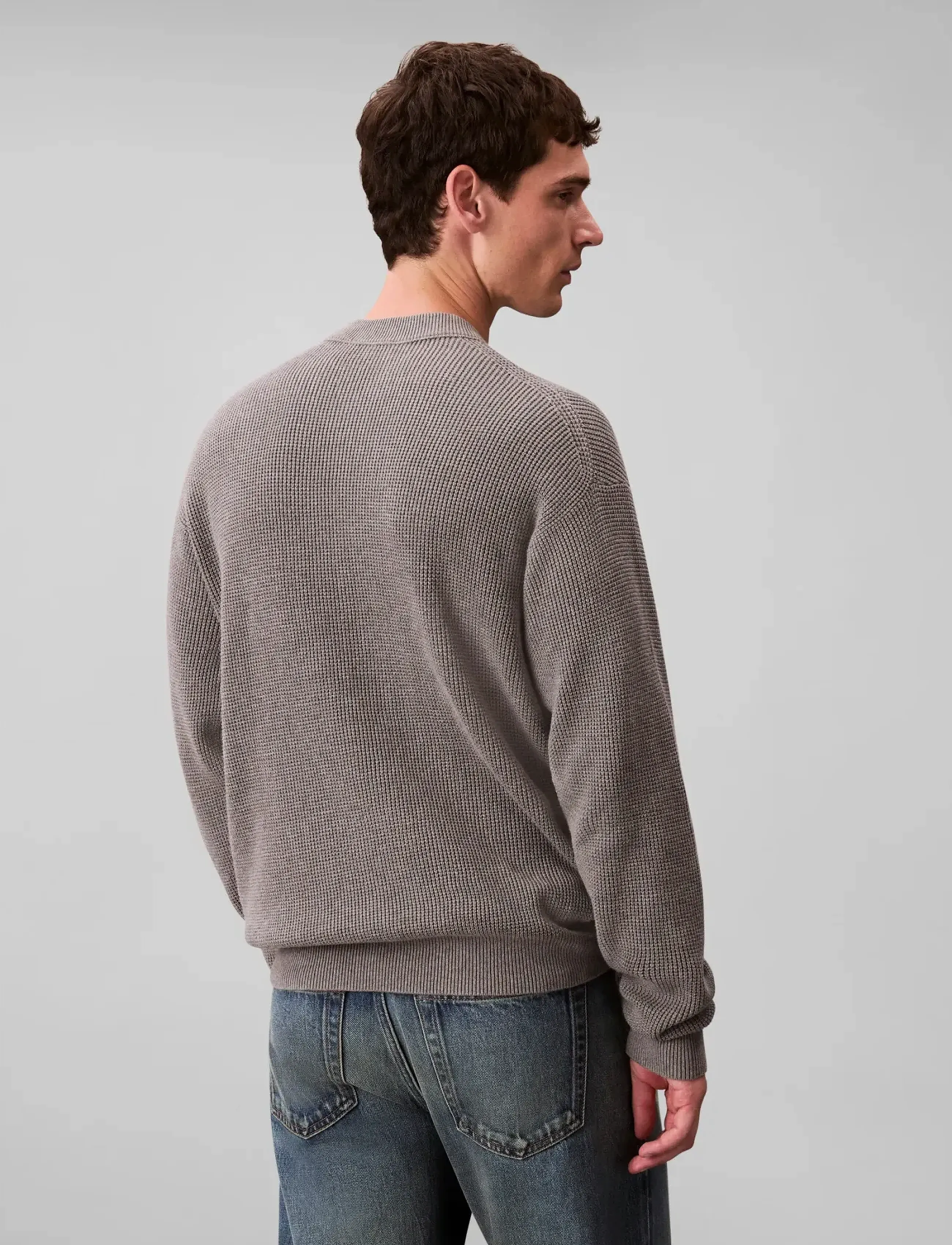 Calvin Klein Jeans - LS EZ COTTON WAFFLE CRWNK SWTR 9 - rund hals - medium grey htr - 3