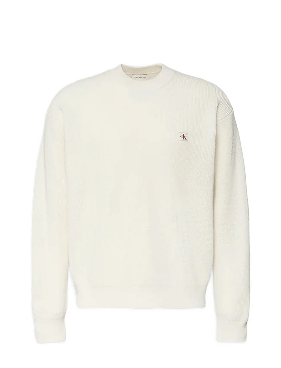 Calvin Klein Jeans - LS EZ COTTON WAFFLE CRWNK SWTR 9 - round necks - tofu - 0