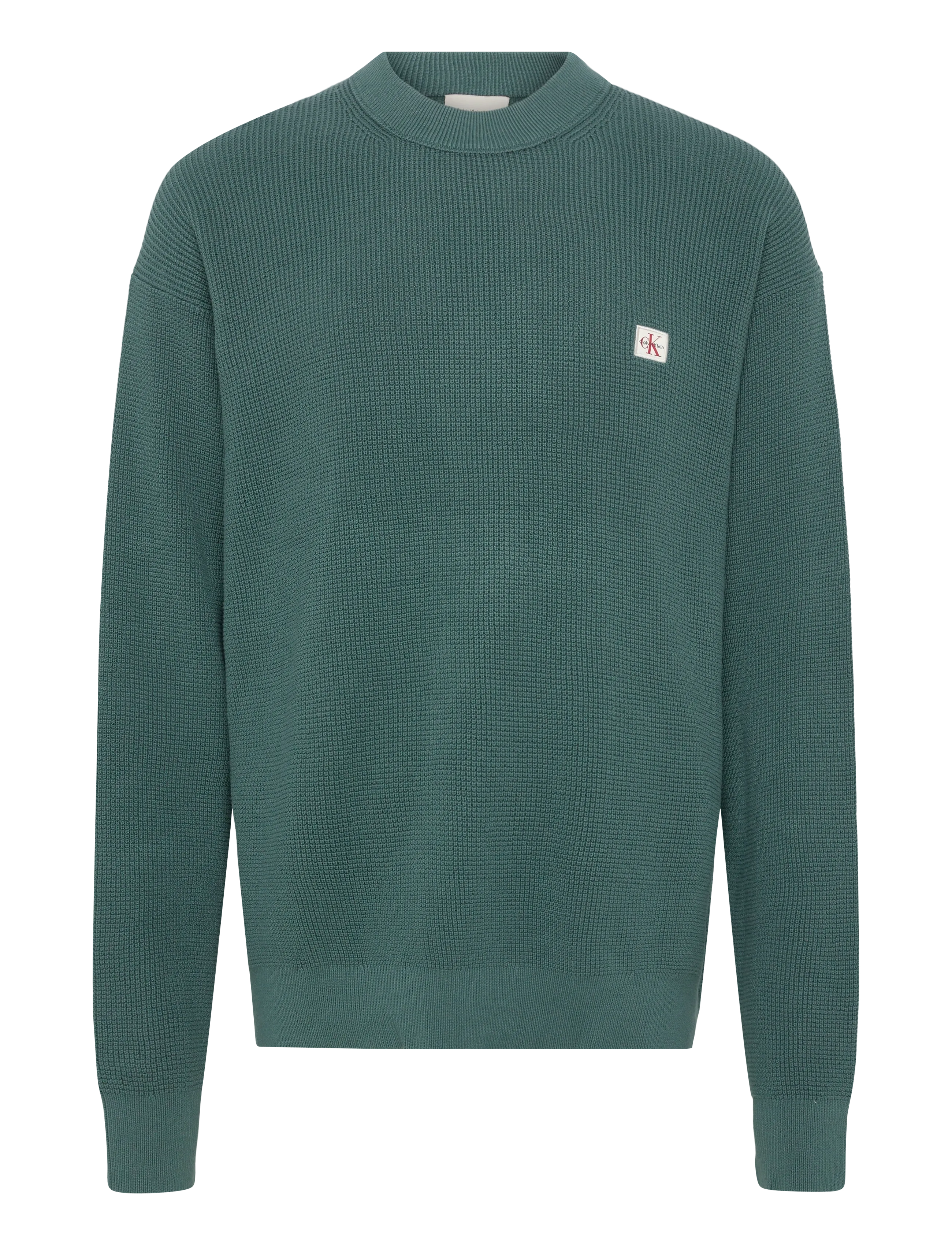 Calvin Klein Jeans LS EZ COTTON WAFFLE CRWNK SWTR 9 - Knitwear - VINEYARD / green