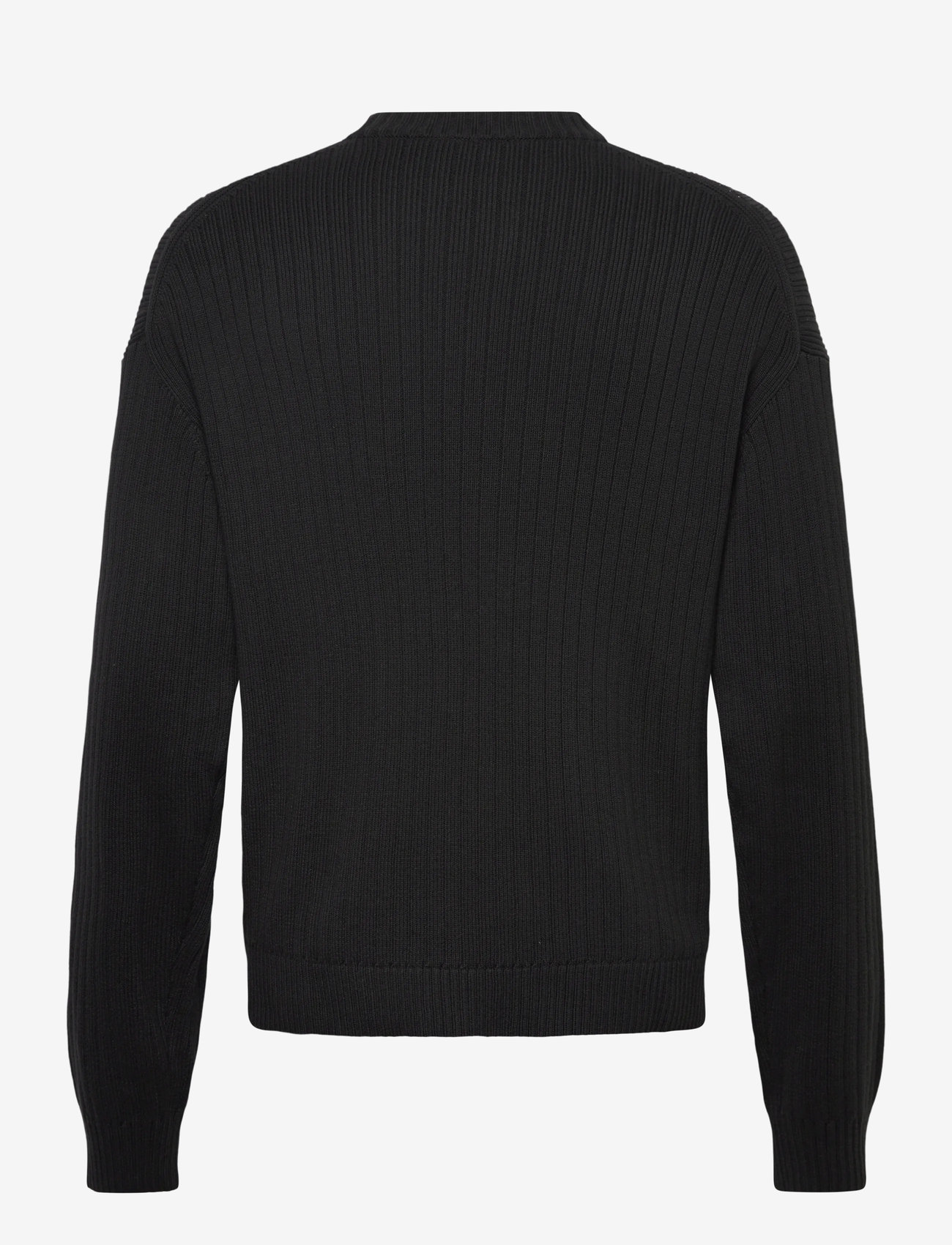 Calvin Klein Jeans - LS VERTICAL TEXTURE CTTN CREWNK - round necks - black - 1