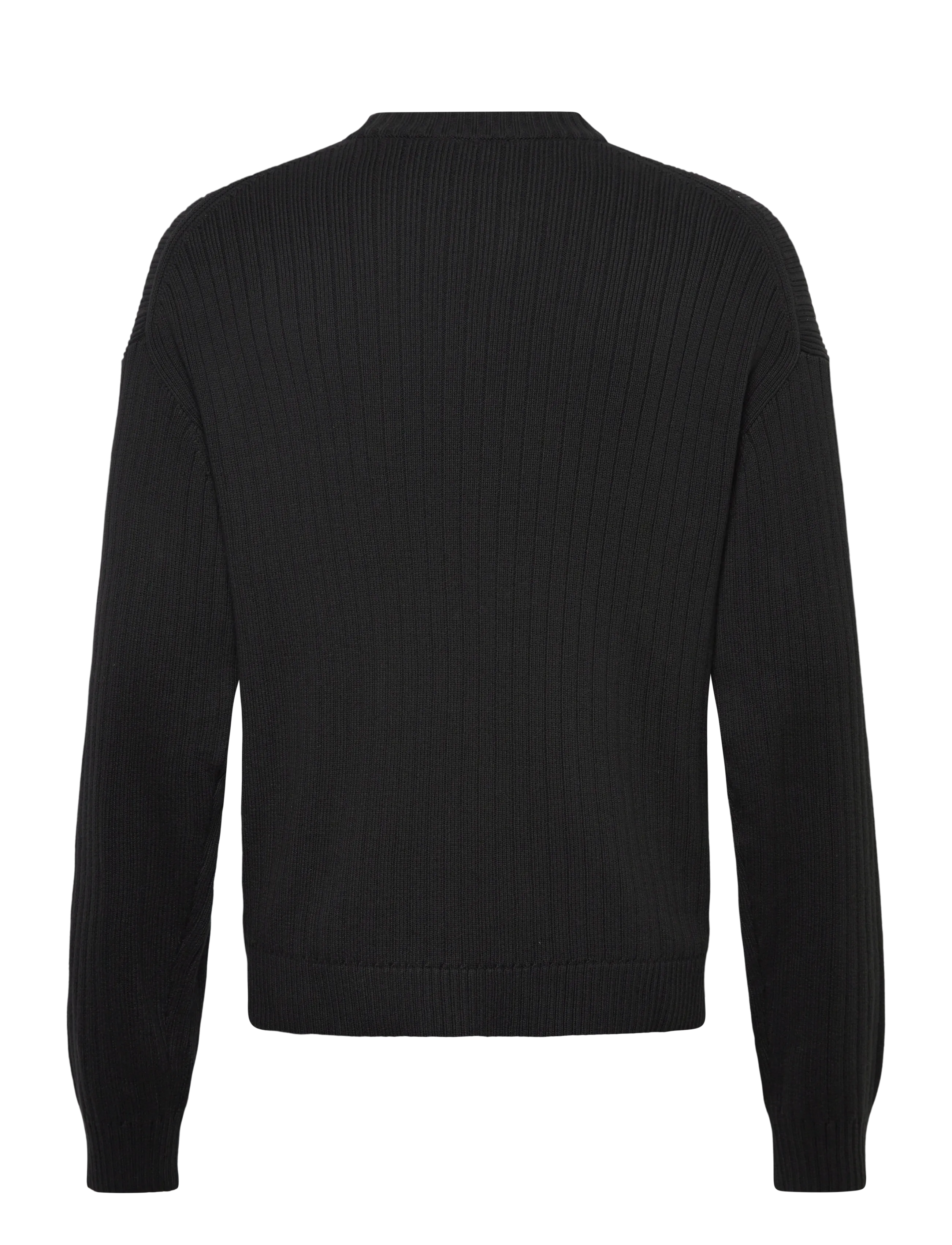 Calvin Klein Jeans - LS VERTICAL TEXTURE CTTN CREWNK - Ümmarguse kaelusega kudumid - black - 1