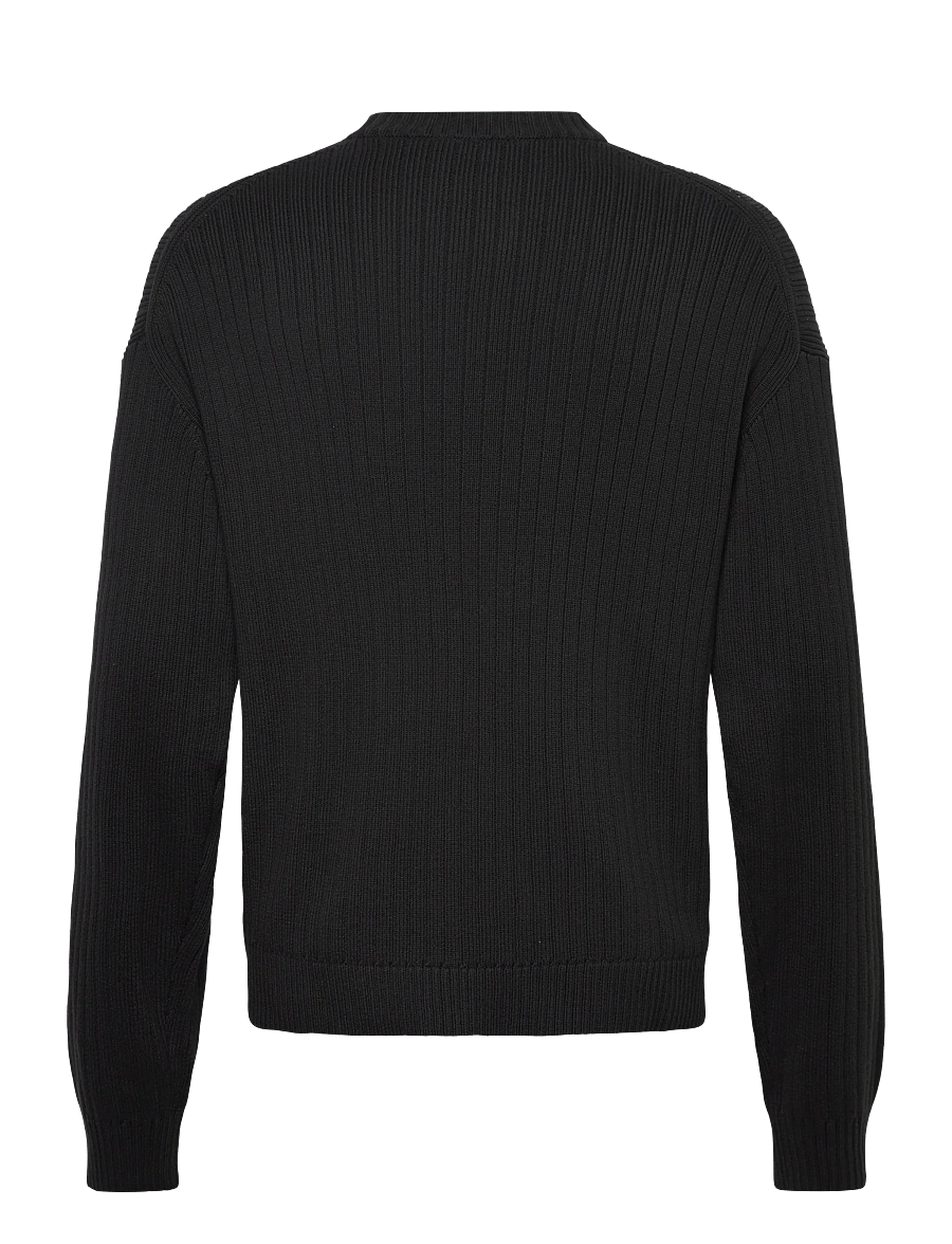 Calvin Klein Jeans - LS VERTICAL TEXTURE CTTN CREWNK - rund hals - black - 1