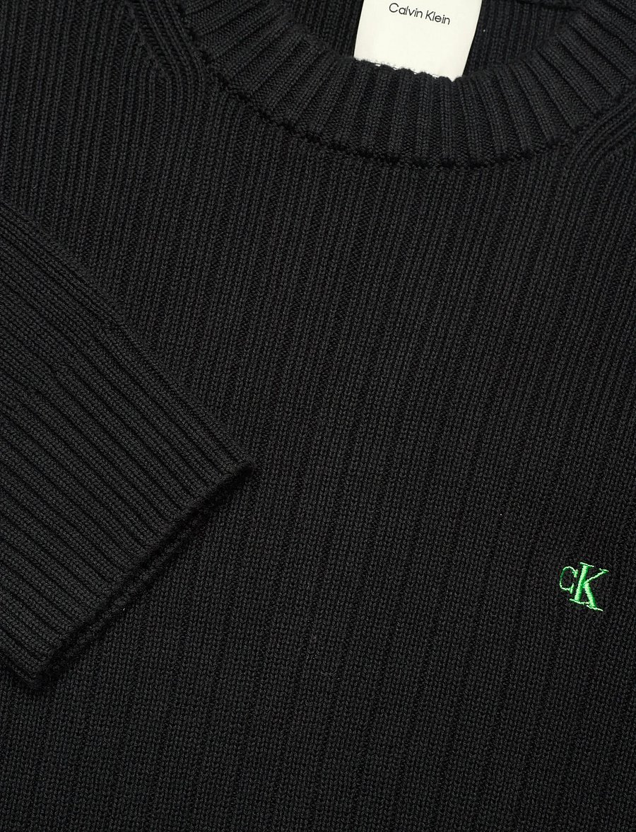 Calvin Klein Jeans - LS VERTICAL TEXTURE CTTN CREWNK - rund hals - black - 2