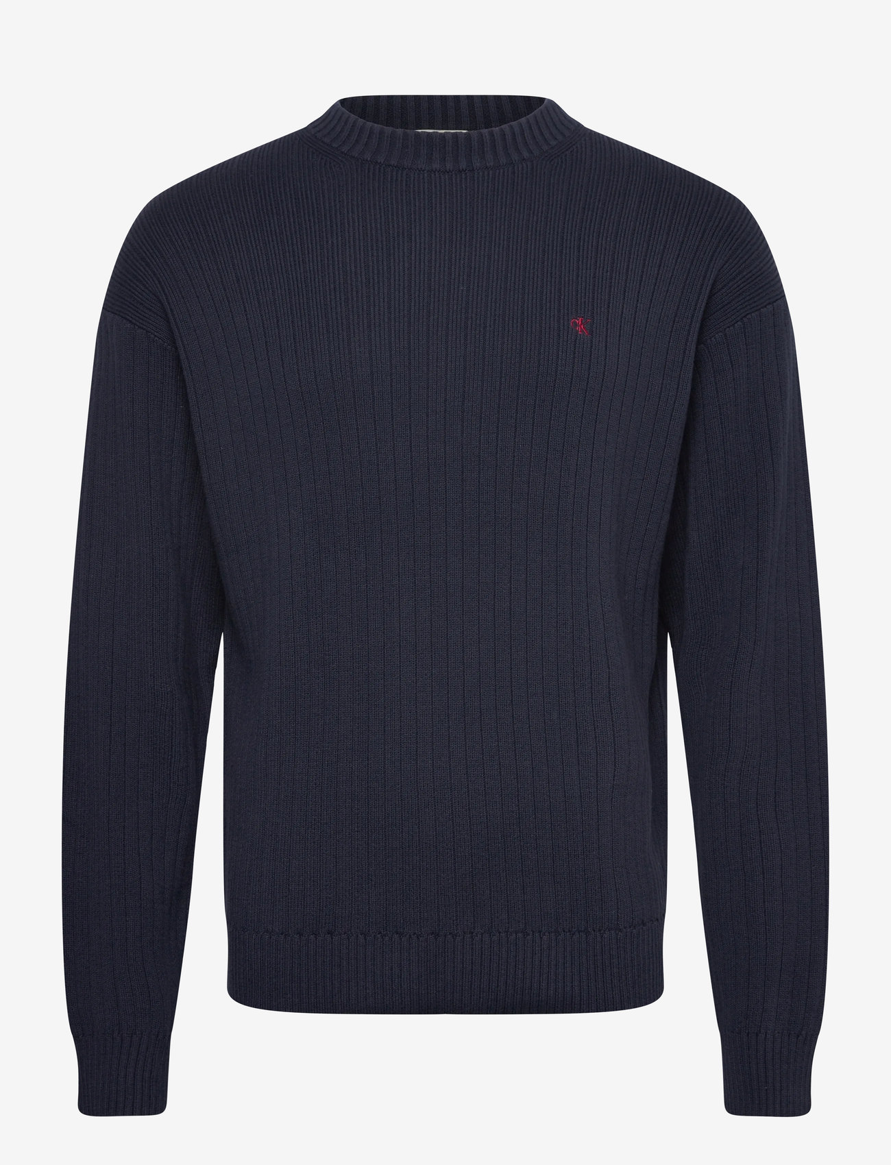 Calvin Klein Jeans - LS VERTICAL TEXTURE CTTN CREWNK - rund hals - dark sapphire - 0