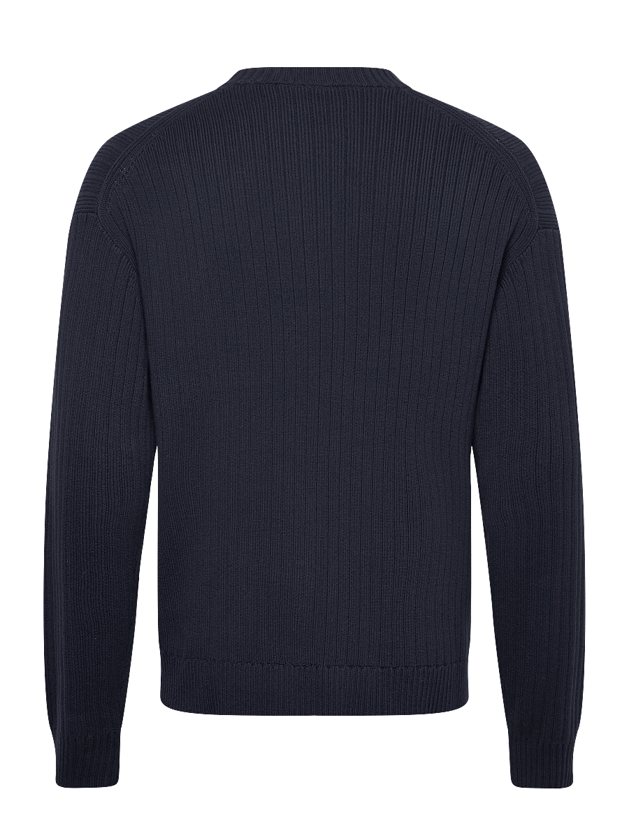 Calvin Klein Jeans - LS VERTICAL TEXTURE CTTN CREWNK - rundhalsad - dark sapphire - 1