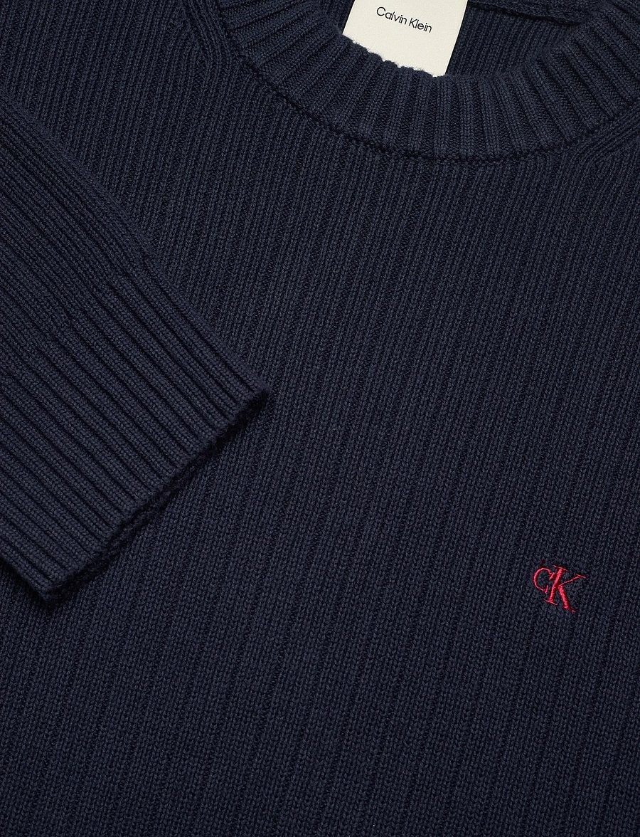 Calvin Klein Jeans - LS VERTICAL TEXTURE CTTN CREWNK - rundhalsad - dark sapphire - 2