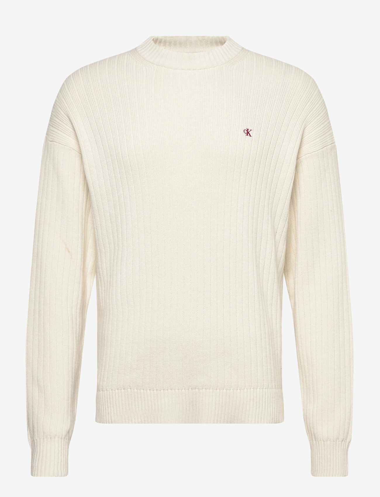 Calvin Klein Jeans - LS VERTICAL TEXTURE CTTN CREWNK - rundhals - tofu - 0